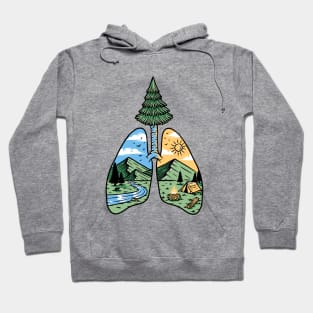 mountain view inside the lung Hoodie